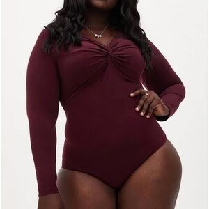 Torrid Burgundy Long Sleeve Bodysuit